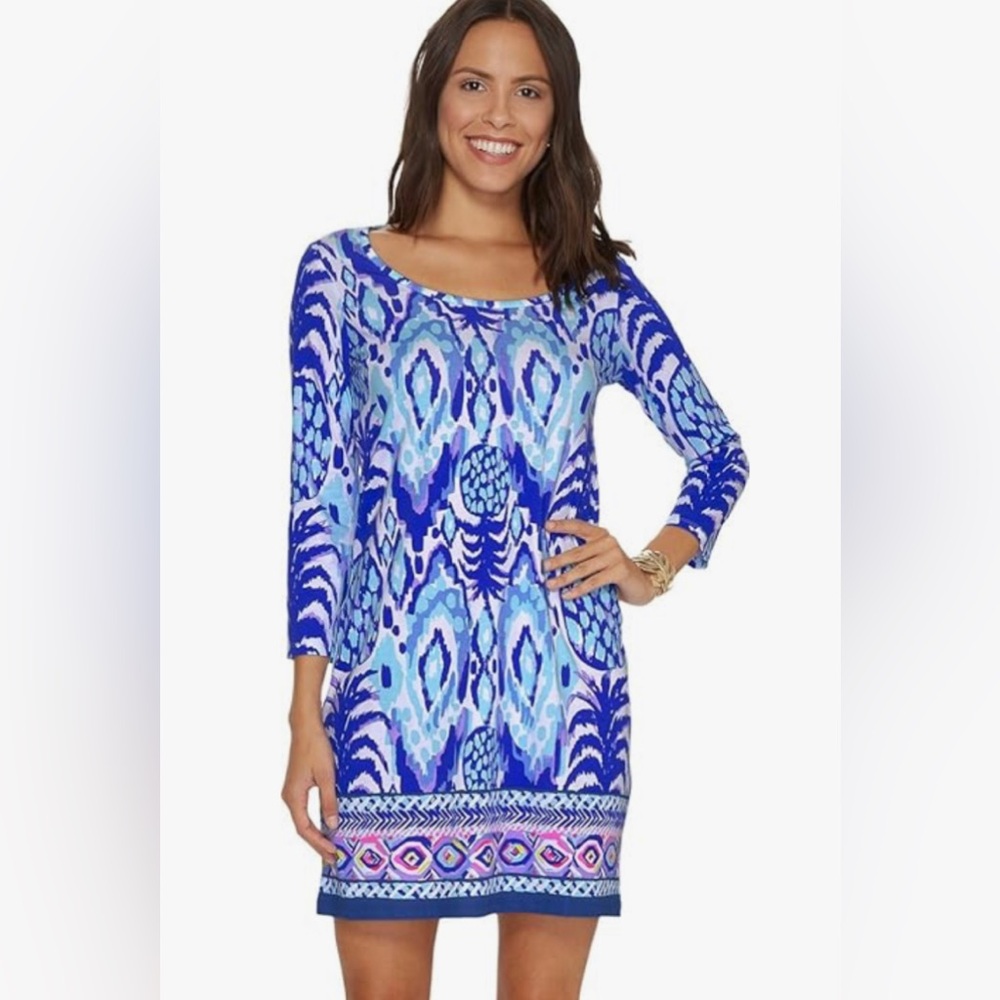 Lilly Pulitzer Beacon 100% Pima Cotton 3/4 Sleeve Dress Size Medium